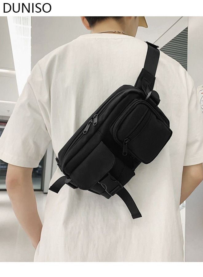 DUNISO Waterproof Sling Bag Crossbody Bag for Men and Women Sling Backpack Hiking Daypack Multipurpose Crossbody Chest Bag with Adjustable Strap for Travel Walking Running Hiking Outdoors - Image 1