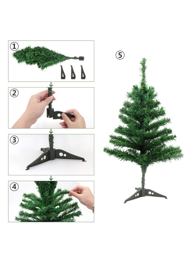 Lazybeee LAZYBEEE 3 ft Mini Xmas Tree 3 feet Artificial Small Tabletop Christmas Tree with LED String Lights Ornaments for Holiday Home Office Decoration  - Image 2