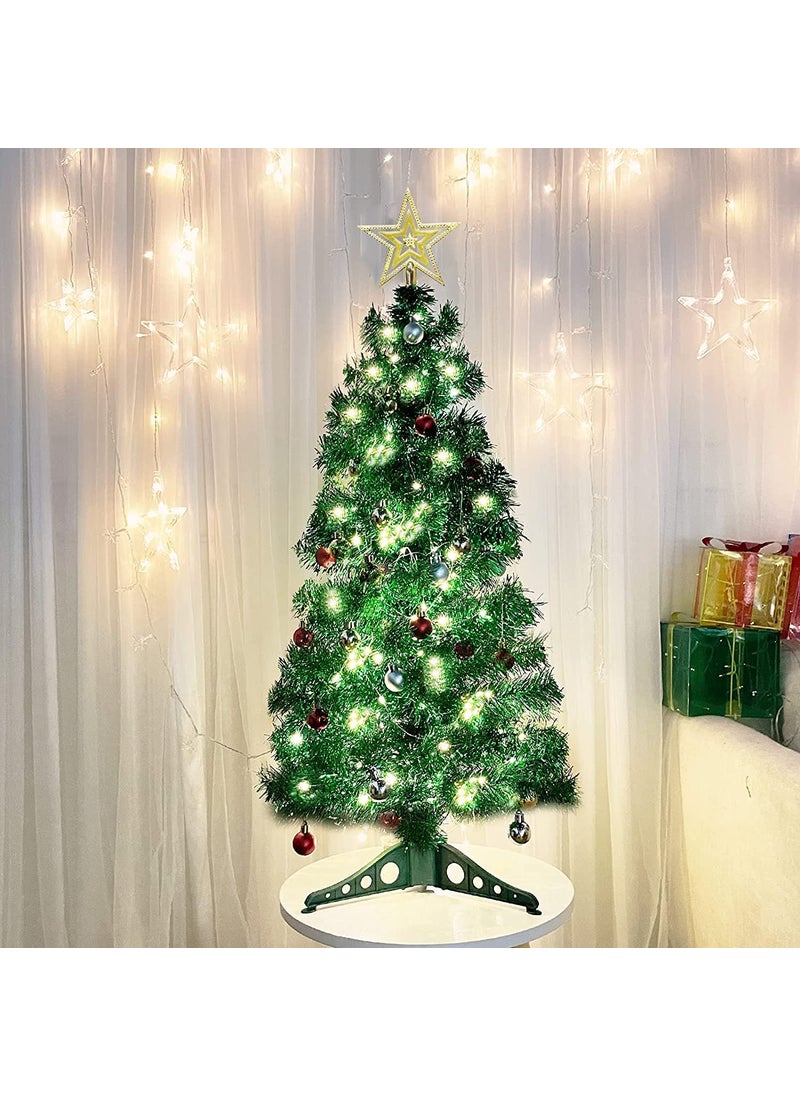 Lazybeee LAZYBEEE 3 ft Mini Xmas Tree 3 feet Artificial Small Tabletop Christmas Tree with LED String Lights Ornaments for Holiday Home Office Decoration  - Image 1