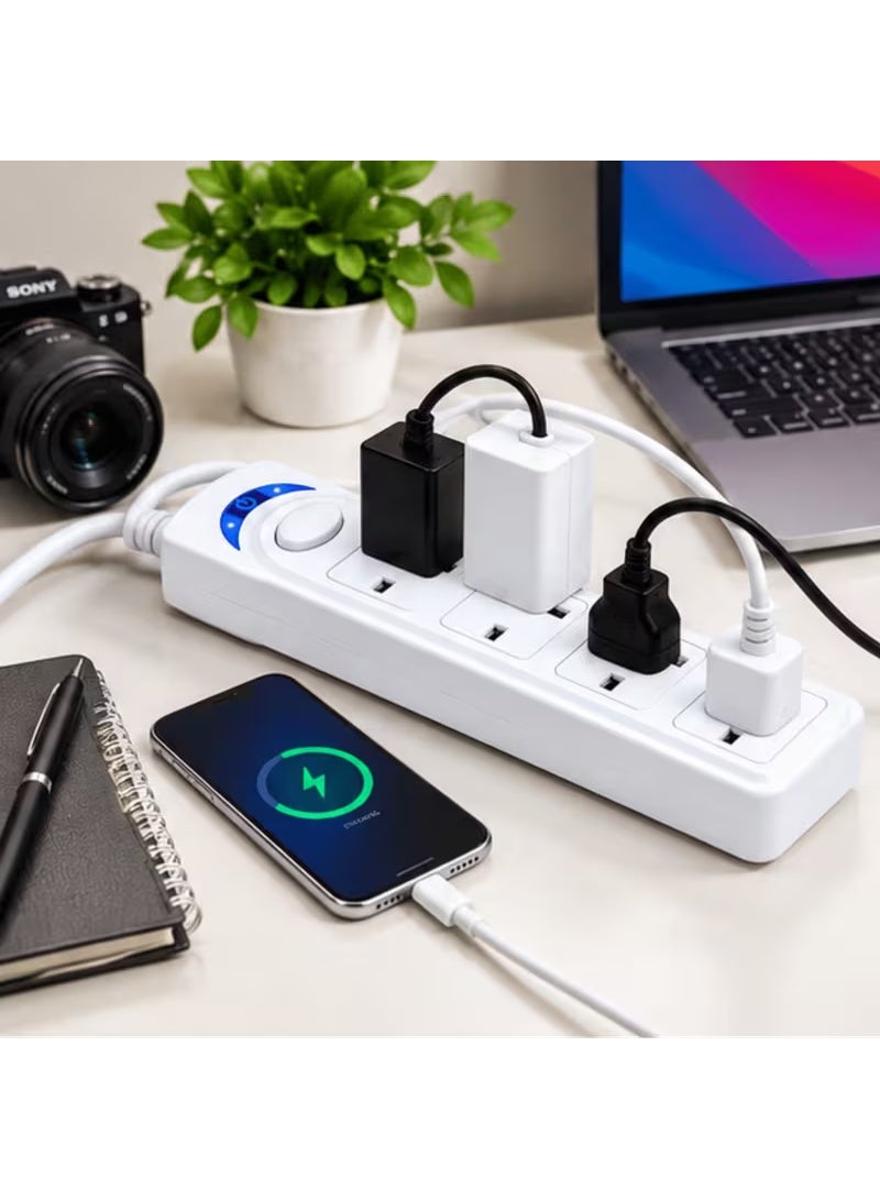 Best Power Socket with 4 Way Outlets and Extension Cord, 3 Meter Length - Image 4