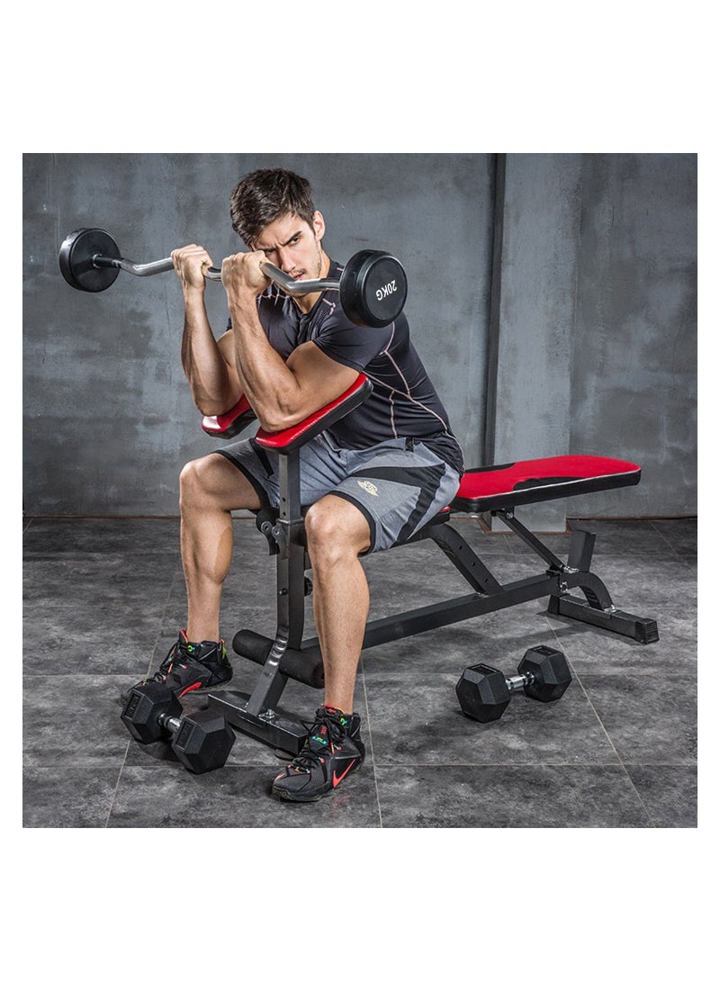 H PRO HM SPORTS PU Fixed Weight Set | Unisex Professional Curved Tape | Home / Exercise Equipment | A set of weights and a chrome handle of 20 kg - Image 1