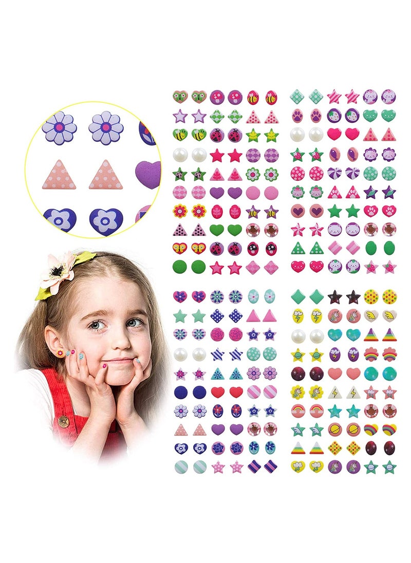 SYOSI Sticker Earrings 240 Piece 3D Gems Sticker Girls Sticker Earrings Self-Adhesive Glitter Craft Crystal Stickers Stick on Earrings for Toddlers  - Image 1