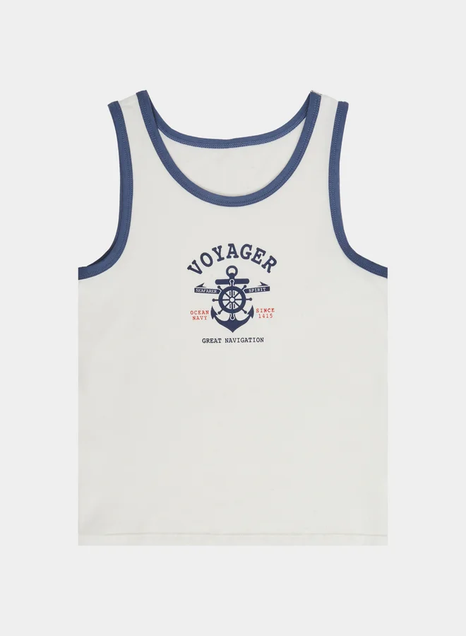 Styli Pack of 2 - Boys White Cotton Vest