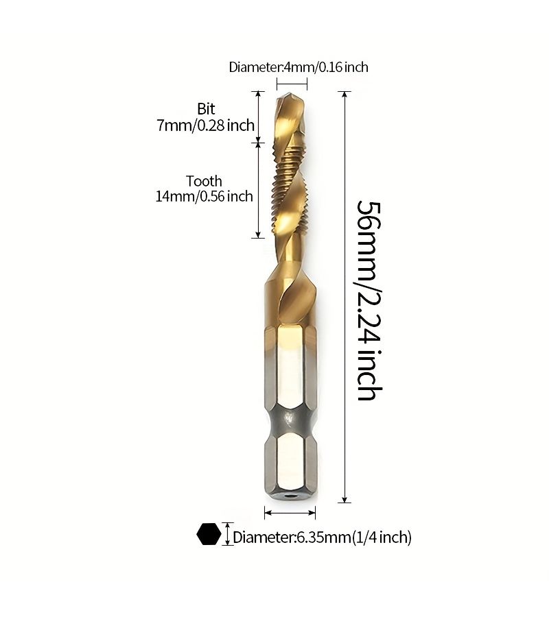 مثقاب مركب M4x0.7 3 في 1 للحفر والتنصت والتخويش - Image 1