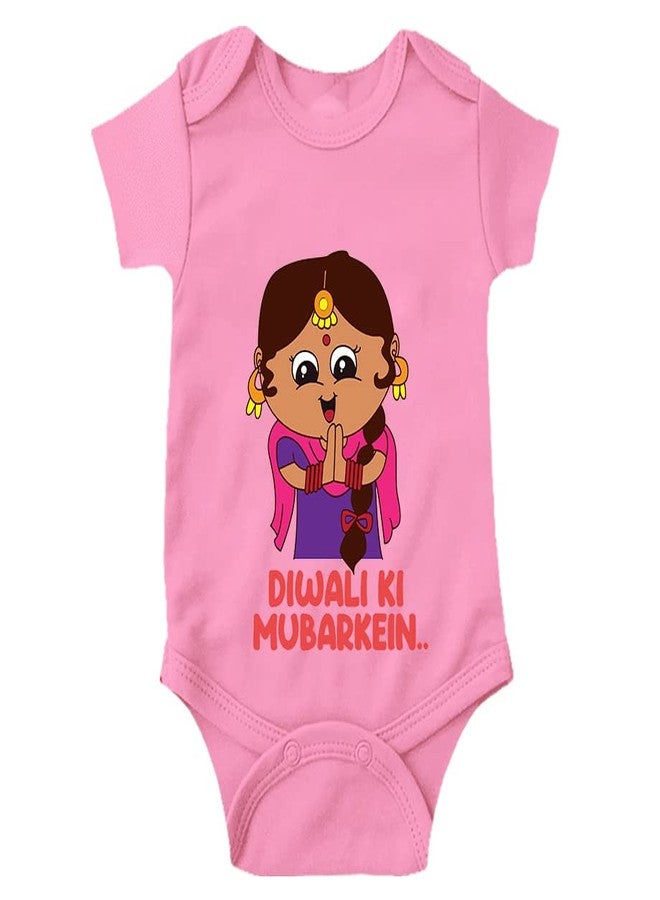 Mott2 رومبير Mott2 Diwali Special للجنسين للأطفال - Diwali Ki Mubarkein (9-12 شهرًا وردي) - Image 1