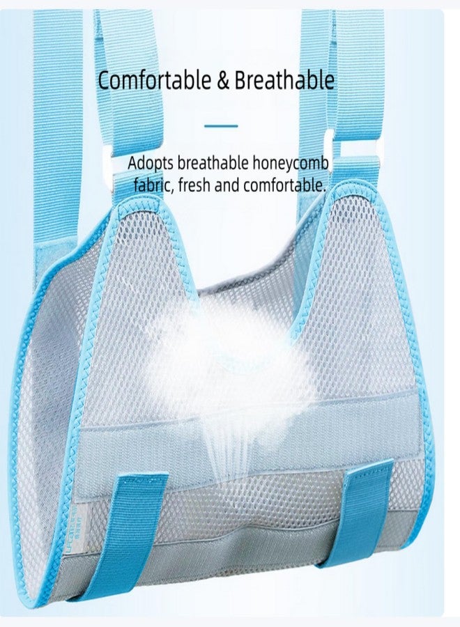 lefeke Arm Sling Shoulder Immobilizer with Chest Strap (Fits Right & left Arm), Breathable Medical Sling for Shoulder Injury for Child (Gray) - Image 2