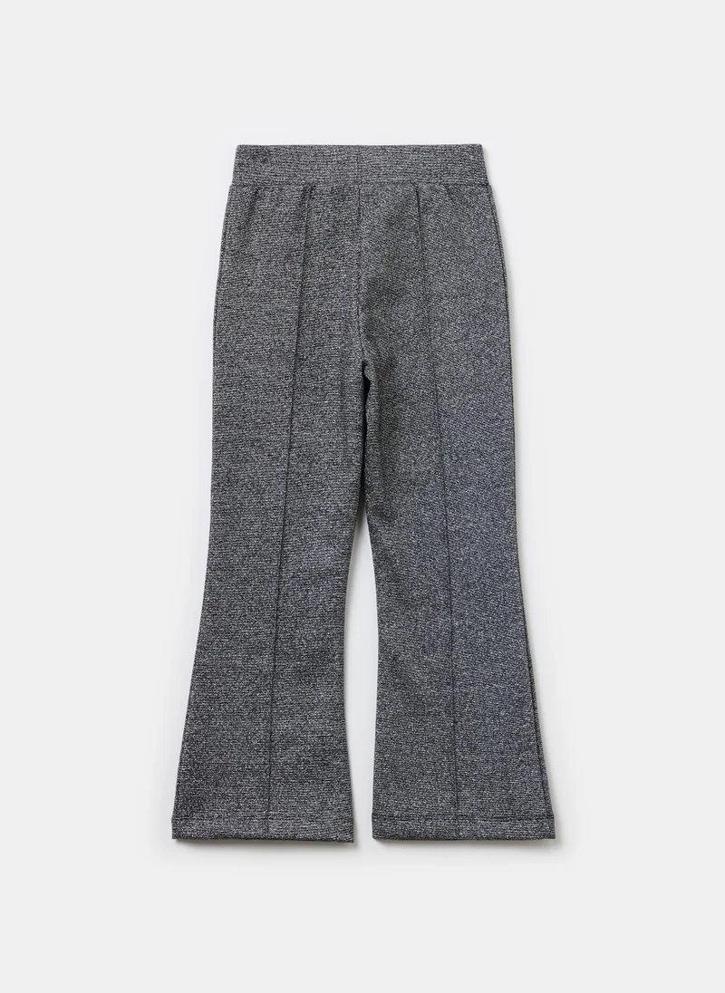 او في اس Stretch flare-fit treggings with lurex