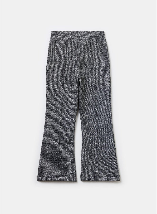 او في اس Stretch flare-fit treggings with lurex - Image 2