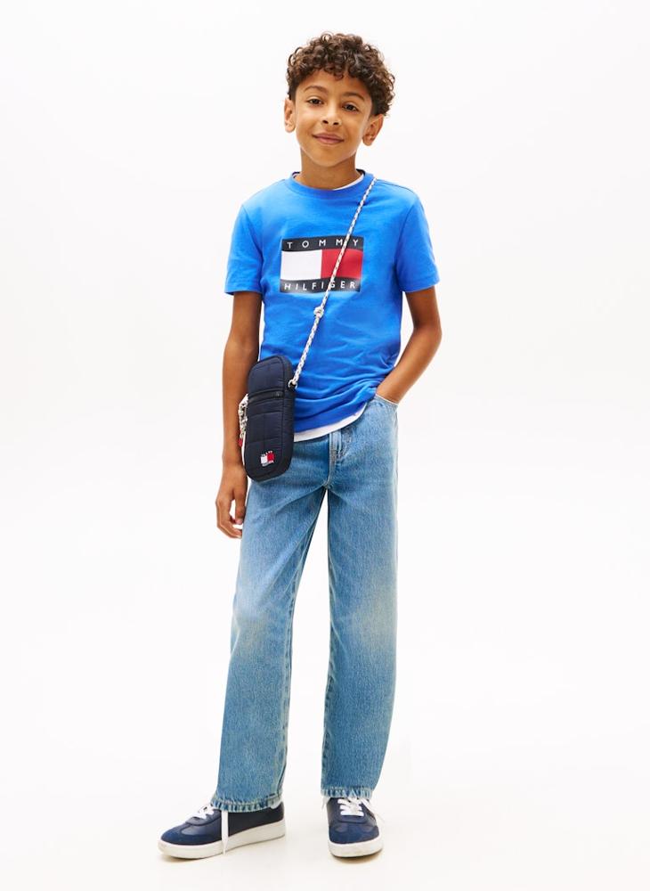 TOMMY HILFIGER Wavy Flag Jersey Crew Neck T-Shirt - Image 4