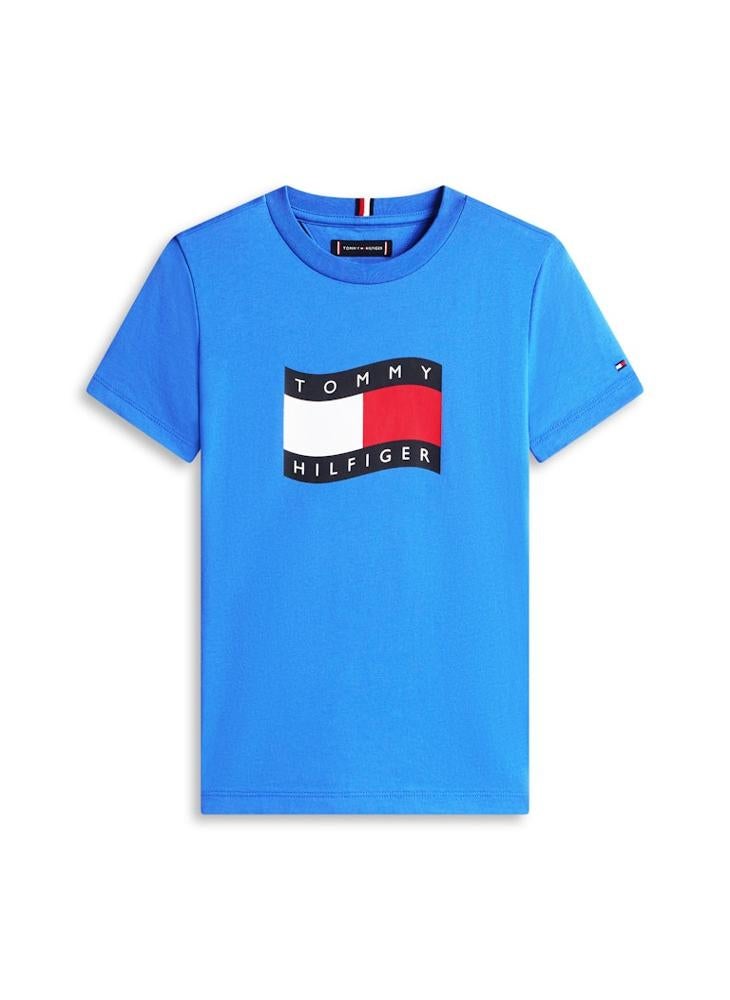 TOMMY HILFIGER Wavy Flag Jersey Crew Neck T-Shirt - Image 5