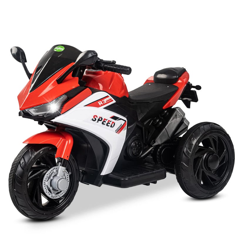 Baybee R3 Pro Battery Operated Ride on Electric Kids Bike, Battery Baby Bike with Music & USB | Battery Operated Bike for Kids to Drive 1 to 3 Years Boys Girls (Red White)