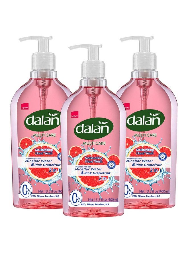 Dalan Pink Grapefruit Multicare Ultra Moisturizing Liquid Hand Soap For Normal And Dry Hands Fresh Clean And Soft Feeling (13.5 Fl Oz / 400 Ml (Pack Of 3)) - Image 1