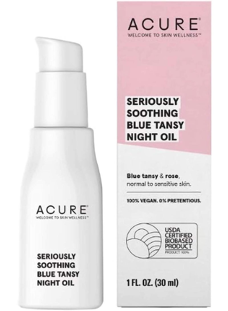 أكيور اكيور زيت ورد ليلي تانسي سوثينجن 100 نباتي للبشرة الجافة الى الحساسة ازرق غير معطر 1 اونصة سائلة