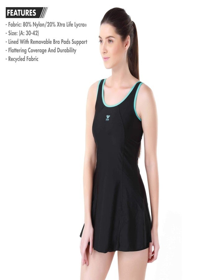 TYR in Eco Solid Frksuit WOS Swim Active X-Small (Black/Azure Blue) - Image 3