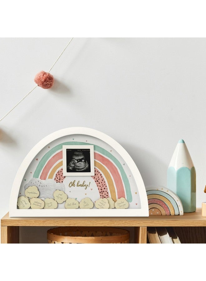Kate Aspen Boho Baby Shower Guest Book Alternative Rainbow Frame with 30 Wooden Clouds by Kate Aspen, Frame for Sonogram Picture, Rainbow Baby Shower Decorations & Keepsake, Nursery Decor - Image 5