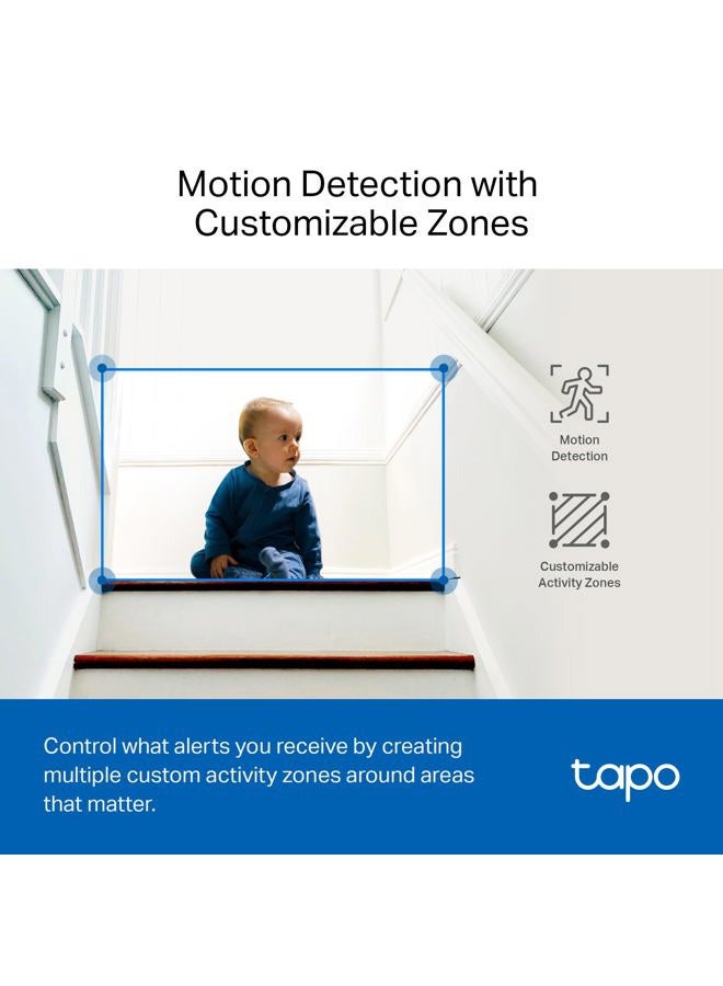 tapo كاميرا أمان TP-Link 2K QHD بان/ميل لمراقبة الحيوانات الأليفة، مراقبة الأطفال، كشف الحركة، تتبع الحركة، صوت ثنائي الاتجاه، رؤية ليلية، تخزين سحابي وبطاقة SD، تعمل مع أليكسا وGoogle Home (C220) - Image 4