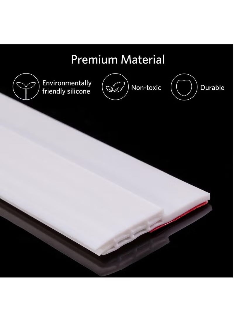 Generic - Door Bottom Protective Seal Strip Insulating Wind, Dust, Noise, Weather Factors, and Heat Blocking, 100cm Length Seal Strip Suitable for Doors Inside and Outside, White - Image 1
