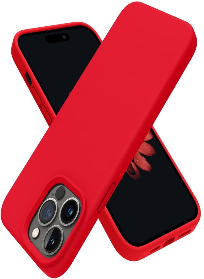 OTOFLY Designed for iPhone 14 Pro Case, Silicone Shockproof Slim Thin Phone Case for iPhone 14 Pro 6.1 inch (Red) - Image 1