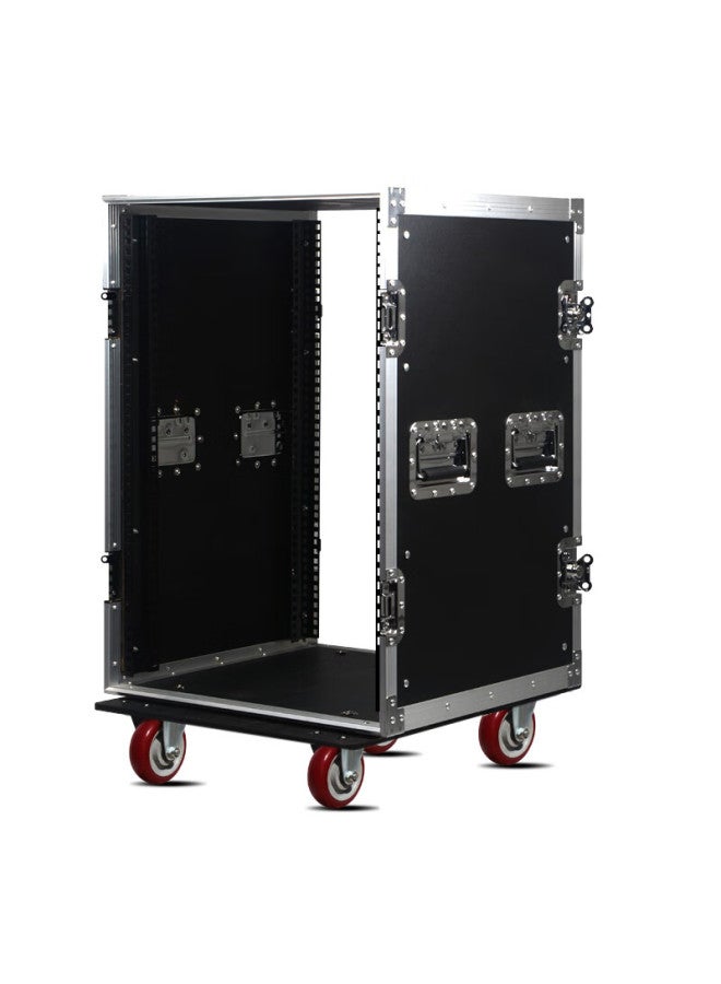 Shile Aluminum Alloy Flight Case For Audio Equipment, Amplifier, Microphone, Mixer Equipment Rack With Front And Rear Doors, 16u - Image 2