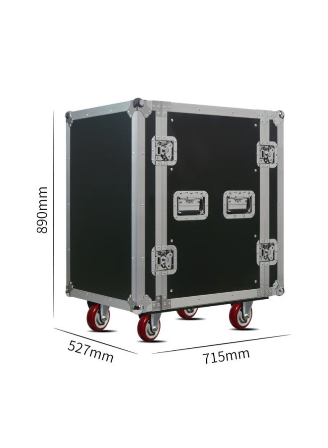 Shile Aluminum Alloy Flight Case For Audio Equipment, Amplifier, Microphone, Mixer Equipment Rack With Front And Rear Doors, 16u - Image 3