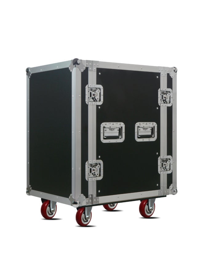 Shile Aluminum Alloy Flight Case For Audio Equipment, Amplifier, Microphone, Mixer Equipment Rack With Front And Rear Doors, 16u - Image 5