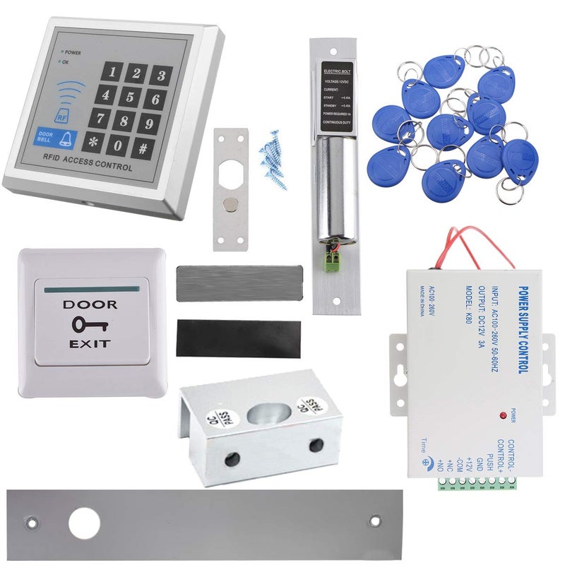 REES52 نظام التحكم في الوصول باستخدام بطاقة RFID بتردد 125 كيلوهرتز ومجموعة قفل مغناطيسي كهربائي لمختلف الأماكن مثل البنك والفندق والمكتب وغرفة الكمبيوتر والمصنع وغيرها - Image 1