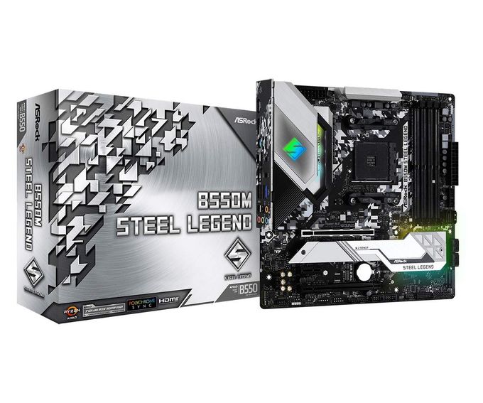 ASRock B550M Steel Legend Supports 3Rd Gen Amd Am4 Ryzen / Future Amd Ryzen Processors Motherboard - Image 1