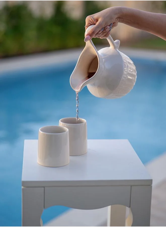 كيوريت هوم Almas Jug with 2 Ceramic Glasses Set