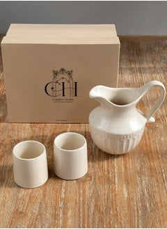 Curate Home Almas Jug with 2 Ceramic Glasses Set  - Image 2