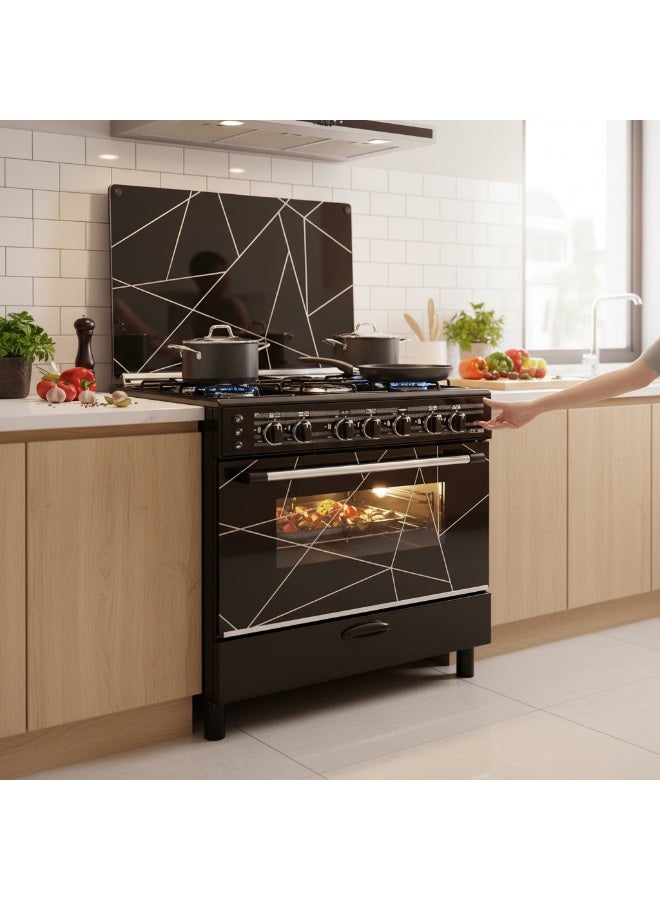 Union Gas Black Cooker 5 Burners 85x60cm - Image 3