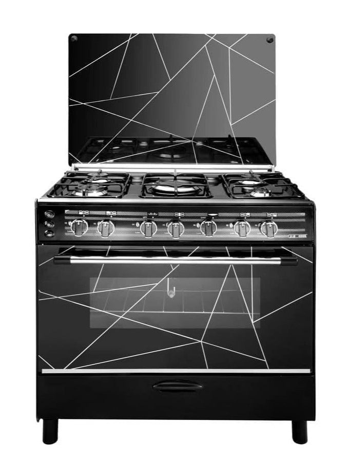 Union Gas Black Cooker 5 Burners 85x60cm - Image 1