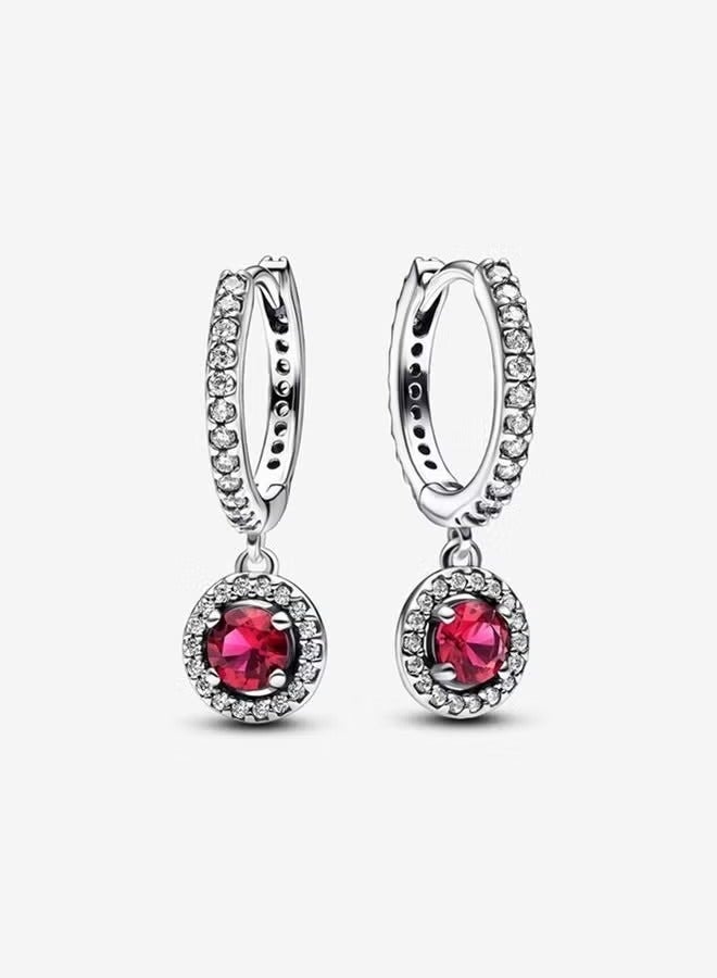 إيفرين أقراط نسائية أنيقة متعددة الاستخدامات من الفضة عيار 925 مرصعة بالزركونيا المكعبة باللون الأحمر اللامع هدية رقم 292379C01