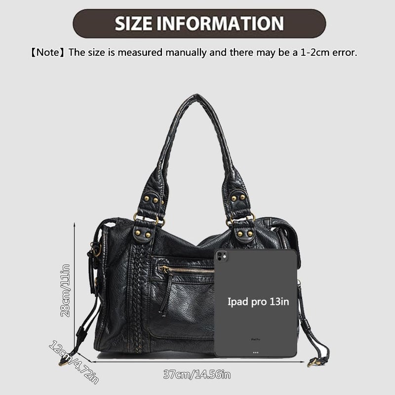 Geelyda Crossbody Bags for Women, Washed Soft Leather Large Tote Bag, Y2K Hobo Bag, Vintage Handbags Shoulder Bag - Image 4