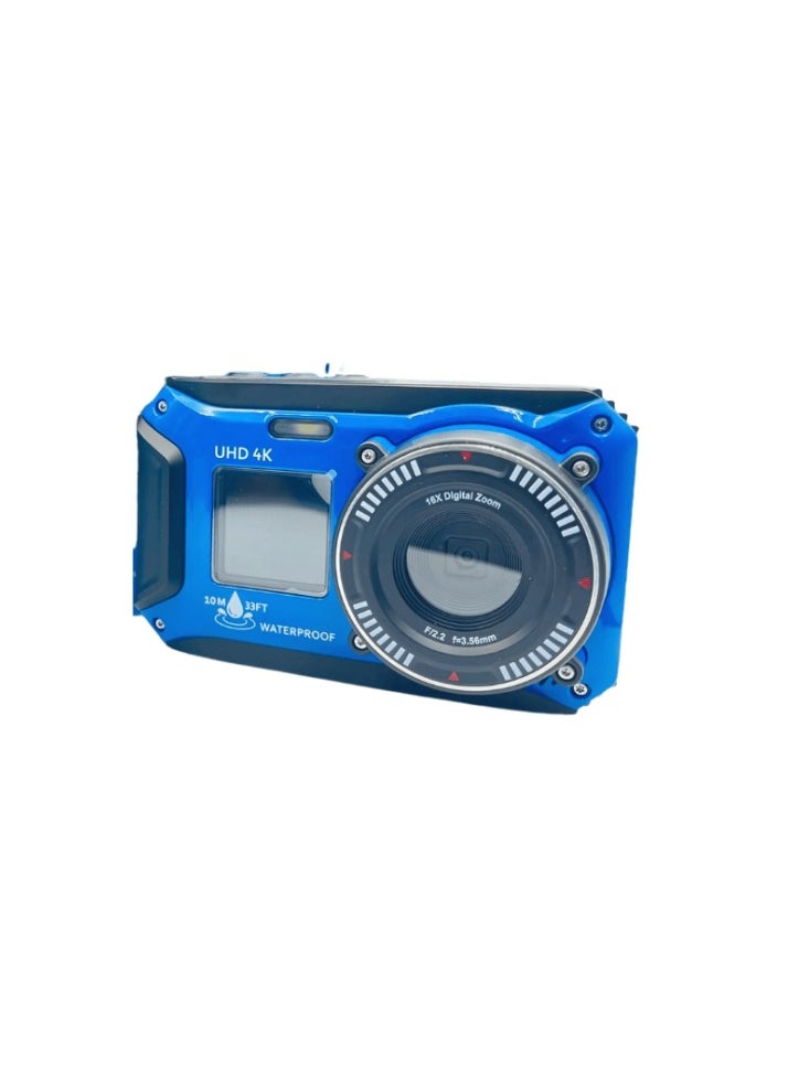 PROMAGE Promage 4K Ultra HD Waterproof Camera – 10M Submersible, 56MP Photo, 16x Zoom, Auto Focus, Dual Screen, Underwater Digital Camera  - Image 1