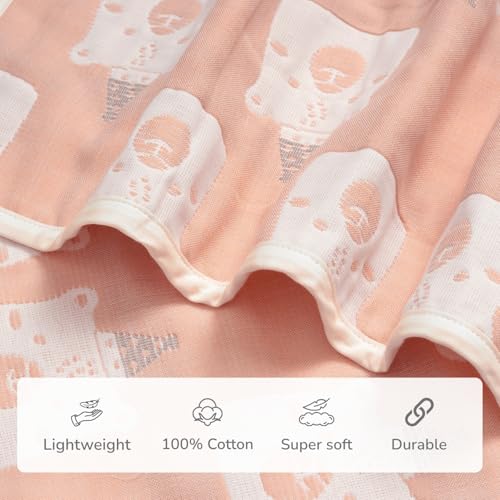 TIDY SLEEP Yarn Dyed Kids Blanket (140 ×100 cm) | Ultra-Soft Cozy Four-Layer Design for Infants Toddlers & Kids Upto 2 to 6 Years | Lightweight, Breathable All-Season Blanket (Pink Teddy) - Image 2