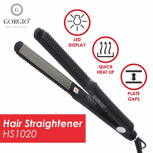 Gorgio Professional Hair Straightener with Ceramic & Teflon Coating | Wide Plates & Temperature Control for Sleek, Shiny Hair | Ideal for Daily Styling or Party Looks | Smoothes Frizz Instantly - Image 2