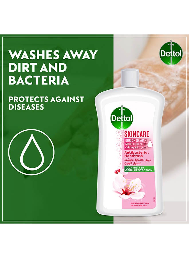 Dettol Skincare Handwash Liquid Soap Refill Rose And Sakura Blossom Fragrance Rose And Sakura Blossom 1Liters - Image 4