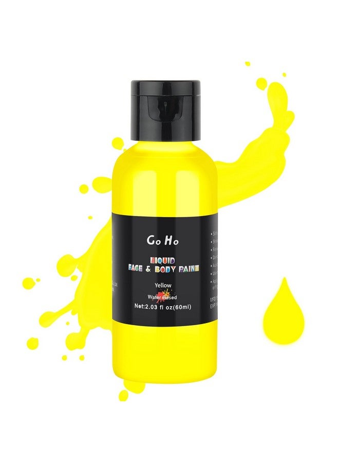 Go Ho Yellow Face Body Paint(2.1 Oz),Yellow Makeup Water Based Face Paint And Body Paint For Airbrush Makeup, Special Fx, Cosplay, And Halloween Make Up - Image 1
