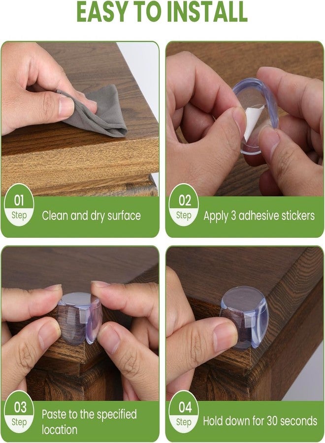RIPIENO Baby Proofing Thick Corner Guard for Baby Safety,Pre-Taped Edge Guard, Furniture Corner Cushion Edge Guard Protectors, Non Toxic, BPA Free 8 pcs (Transparent Round Edge) - Image 4