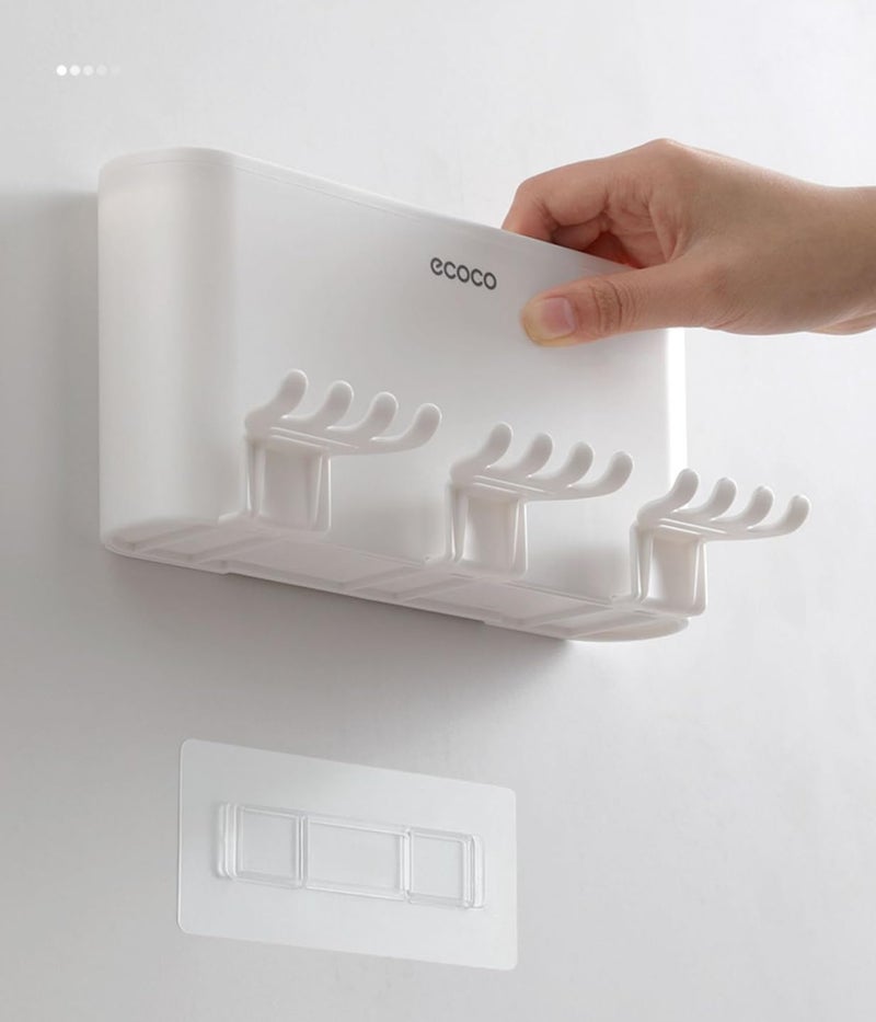 FYCAN Toothbrush Holder Wall Mounted Strong LoadBearing Toothbrush Holders with Toothbrush Organizer Slots and 3 Mouthwash Cup Bathroom Household Space Saving Bathroom AccessoriesMulti3 Cup - Image 5