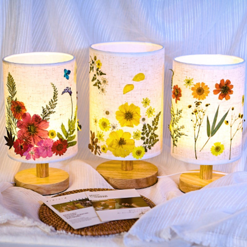 1 Set Lamp Decorative Night Lamp Bedroom Table Lamp with Lampshade Materials - Image 1