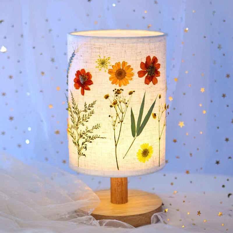 1 Set Lamp Decorative Night Lamp Bedroom Table Lamp with Lampshade Materials - Image 5