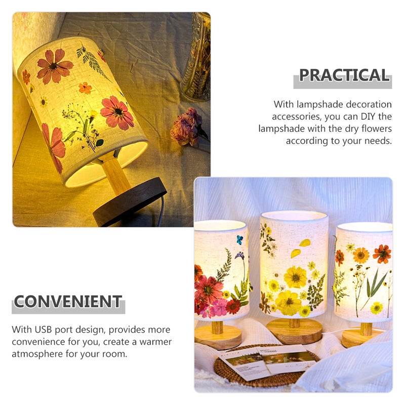 1 Set Lamp Decorative Night Lamp Bedroom Table Lamp with Lampshade Materials - Image 4