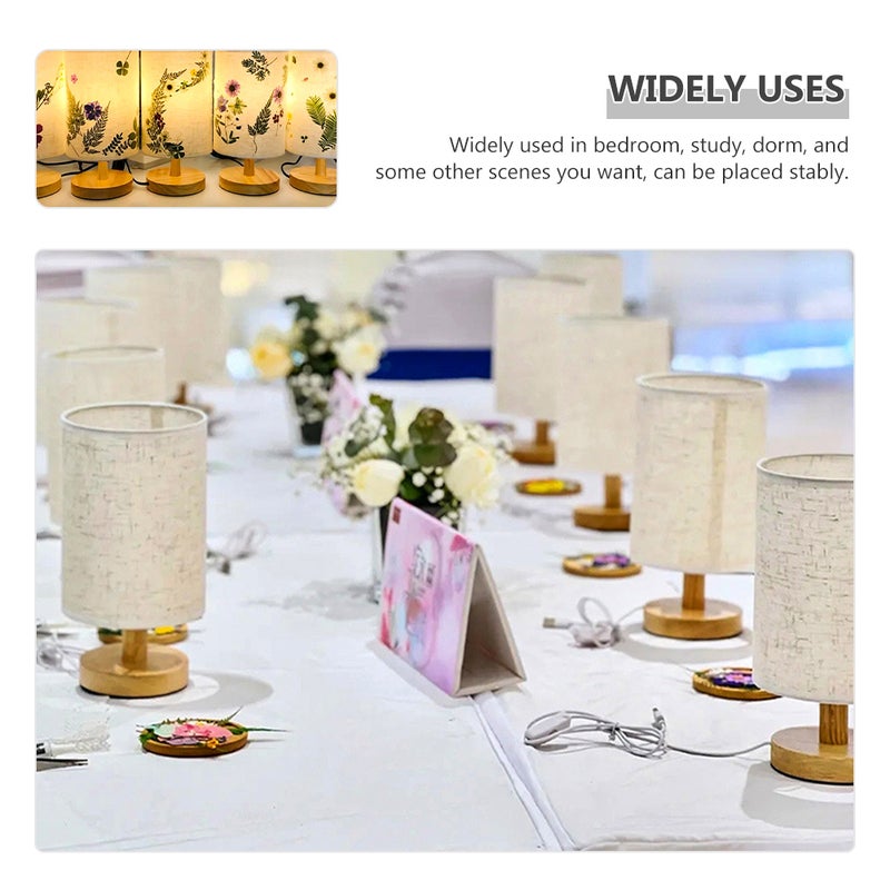 1 Set Lamp Decorative Night Lamp Bedroom Table Lamp with Lampshade Materials - Image 3