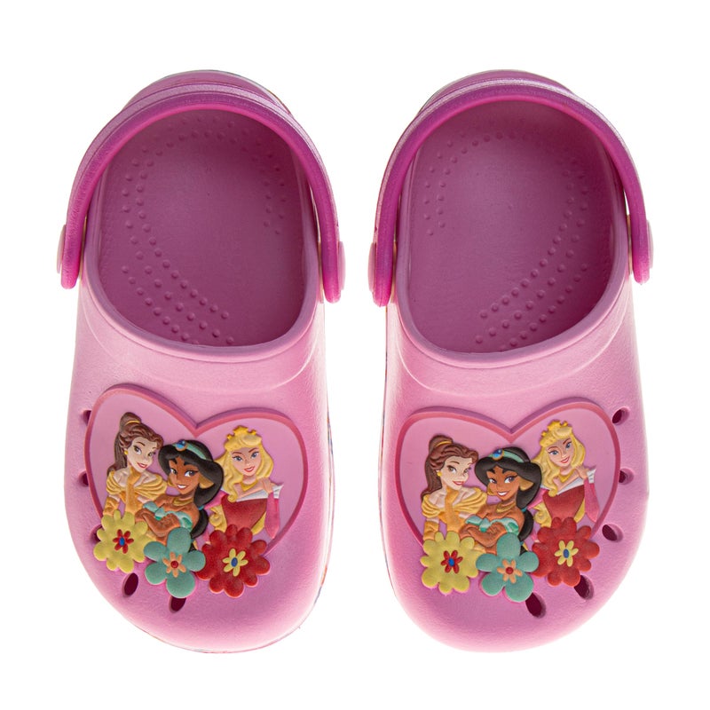 Josmo Little Mermaid Girls Clog Sandals Ariel & Flounder Slip-On Slides Closed Toe Clogs with Backstrap Summer Beach Pool Shoes- Pink White 7-8Toddler - Image 1