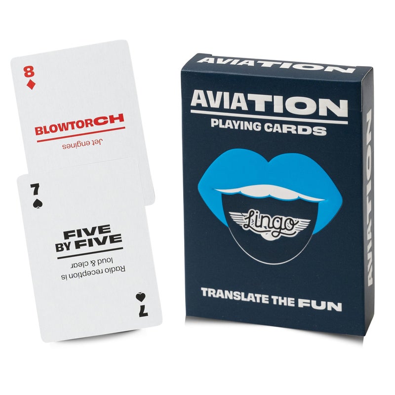LINGO Aviation Lingo Playing Cards Travel Flashcards Learn Aviation Slang Vocabulary in A Fun Easy Way 52 Essential Translations Pilot Aero - Image 3