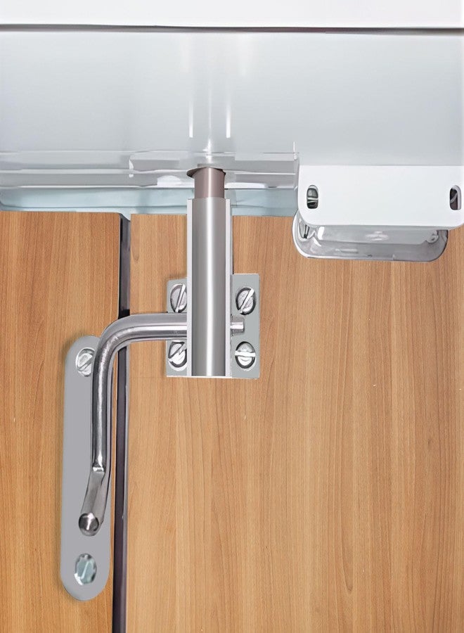 Volo Premium Automatic Cam Tower Bolt/Kent Tower Bolt/Tower Bolt/Door Latch/kundi/chitakni/Chitkini (Brass TowerBolt) (Silver Satin Finish) (1 Set) - Image 3