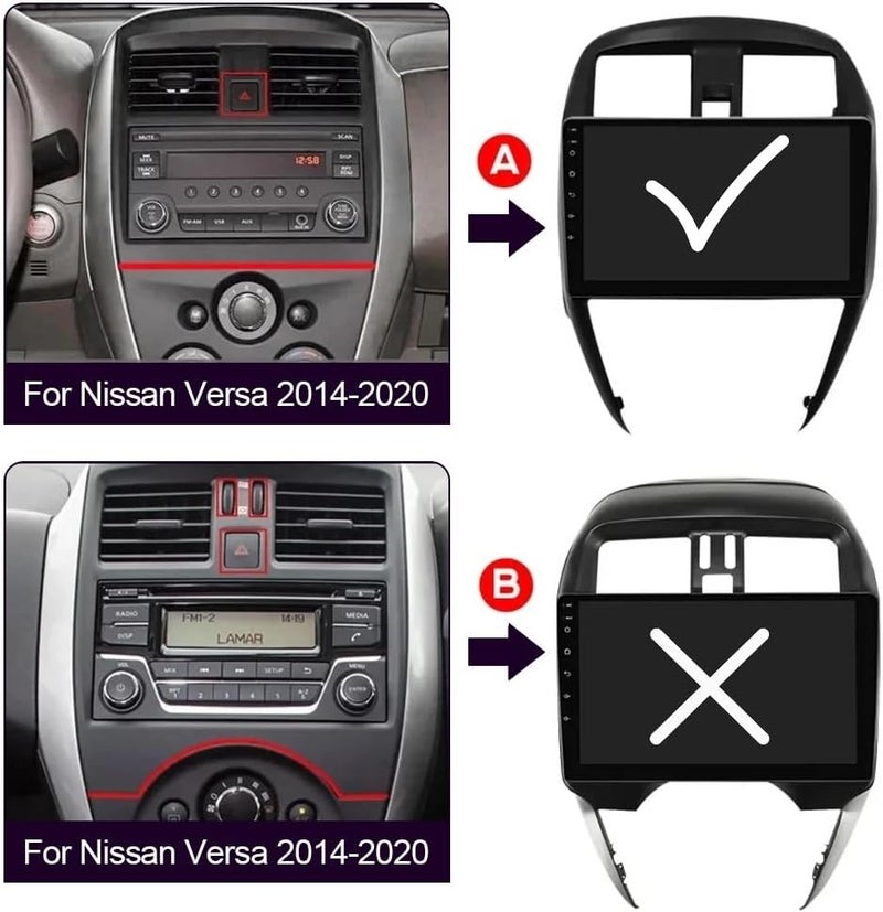 فيريكس ستيريو سيارة نيسان صني مناسب لسيارة نيسان ميكرا فيرسا بنظام أندرويد 2014-2020 مع Apple Carplay وAndroid Auto وواي فاي لاسلكي وDSP FM&AM وBT وكاميرا AHD متضمنة (2 + 32 جيجابايت Carplay (A)) - Image 3