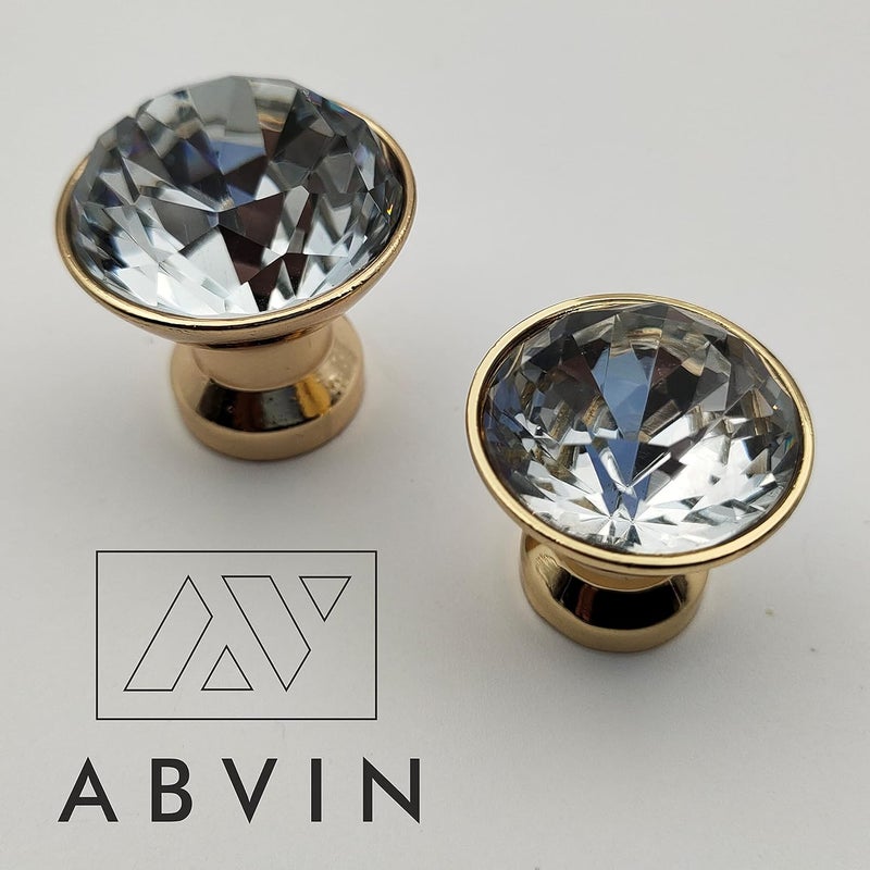 ABVIN ABVIN Crystal Gold Knobs for Wardrobe Kitchen 1 pcs Big  - Image 4