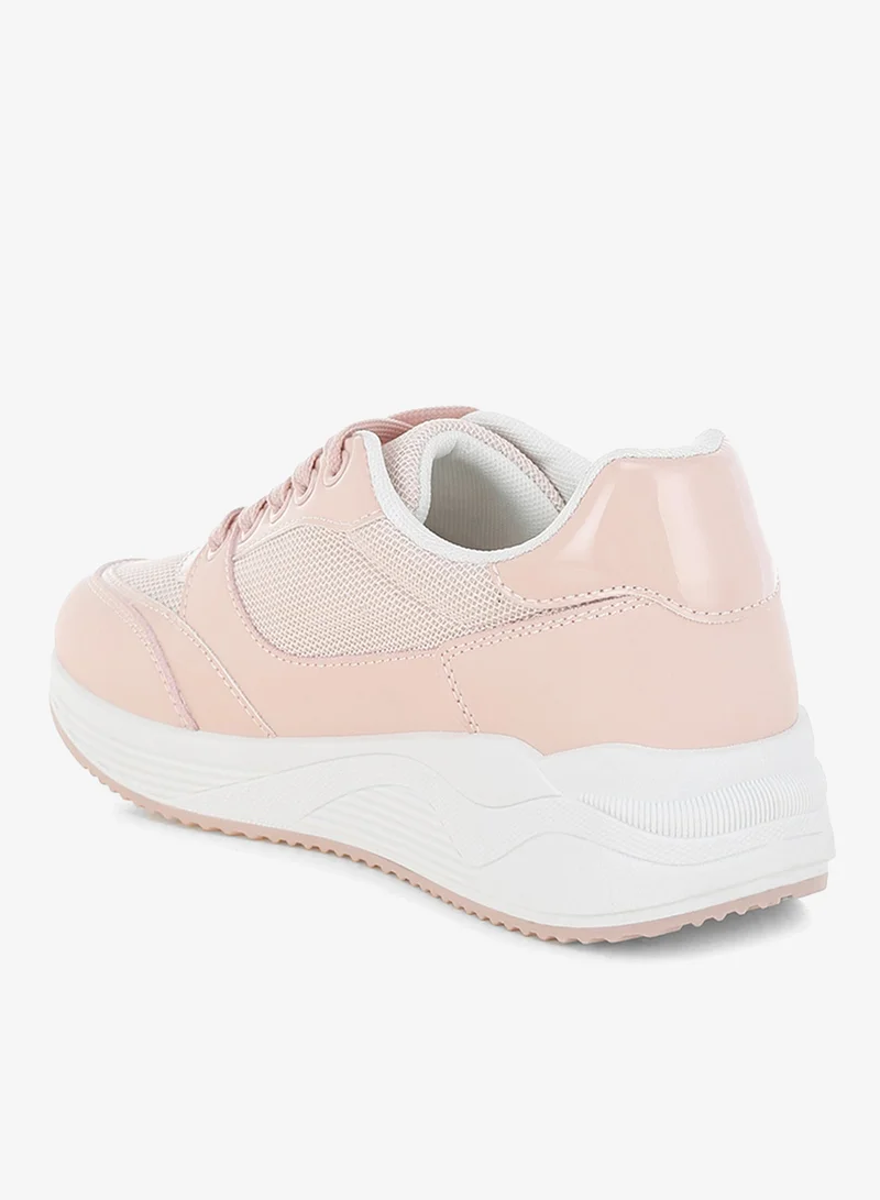 London Rag pink London Rag Women's Chunky Mesh Lace Up Sneakers In Pink for Women | Best Price UAE